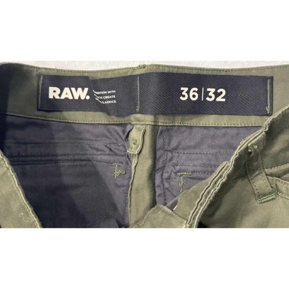 G Star Raw Mens Army Green Pants size 36 Cargo Tapered Leg - Picture 3 of 7
